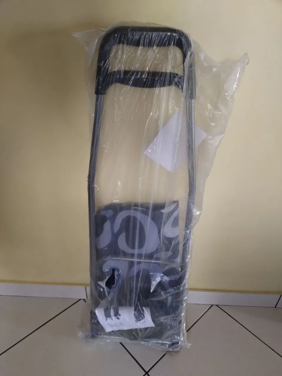 Carinho de compras de lona estampado preto  - Foto 3