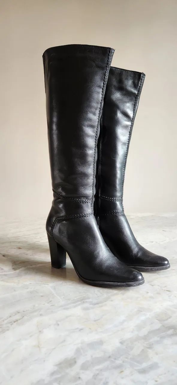 Botas de couro pretas - Foto 4