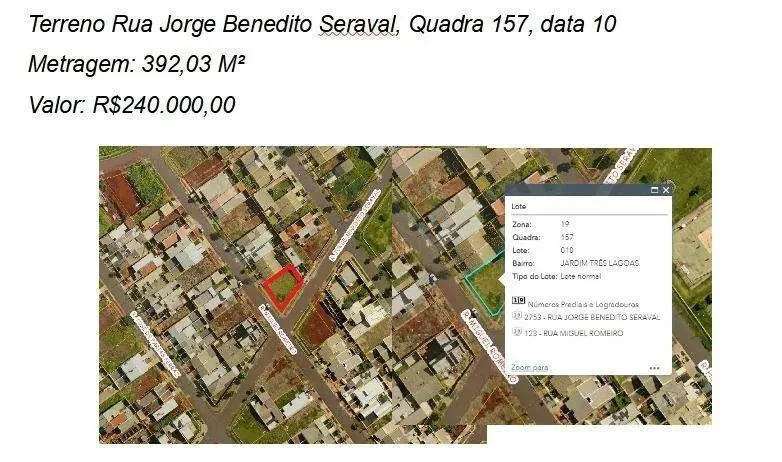 Locação Terreno - Jd. Três Lagoas