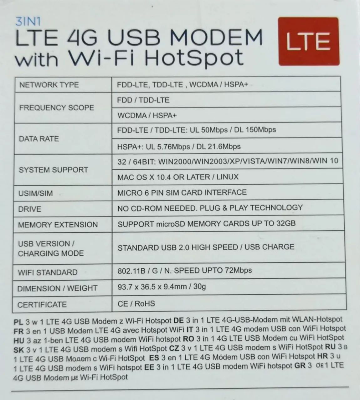 SEM DESCONTO! Modem USB Dongle Wi-Fi LTE 4G desbloqueado v2. LEIA A DESCRIÇÃO!  - Foto 2