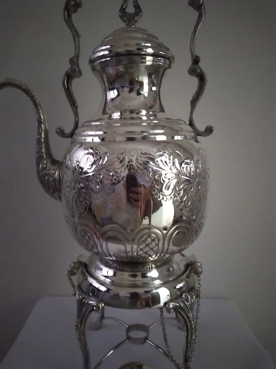 Samovar antigo, em prata 90 Elegância e Estilo