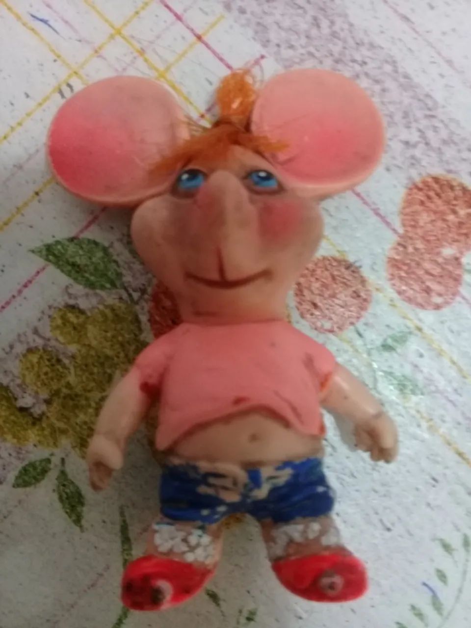 Boneco antigo Topo Gigio Original, de Borracha, cabeça Removível, 7 cm - Foto 5
