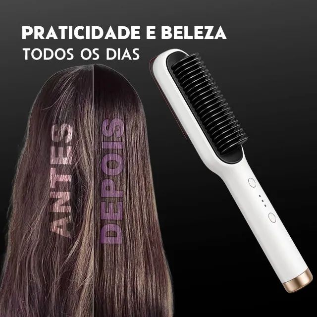 Escova Alisadora Portátil Bivolt com Luz Indicadora - Foto 5