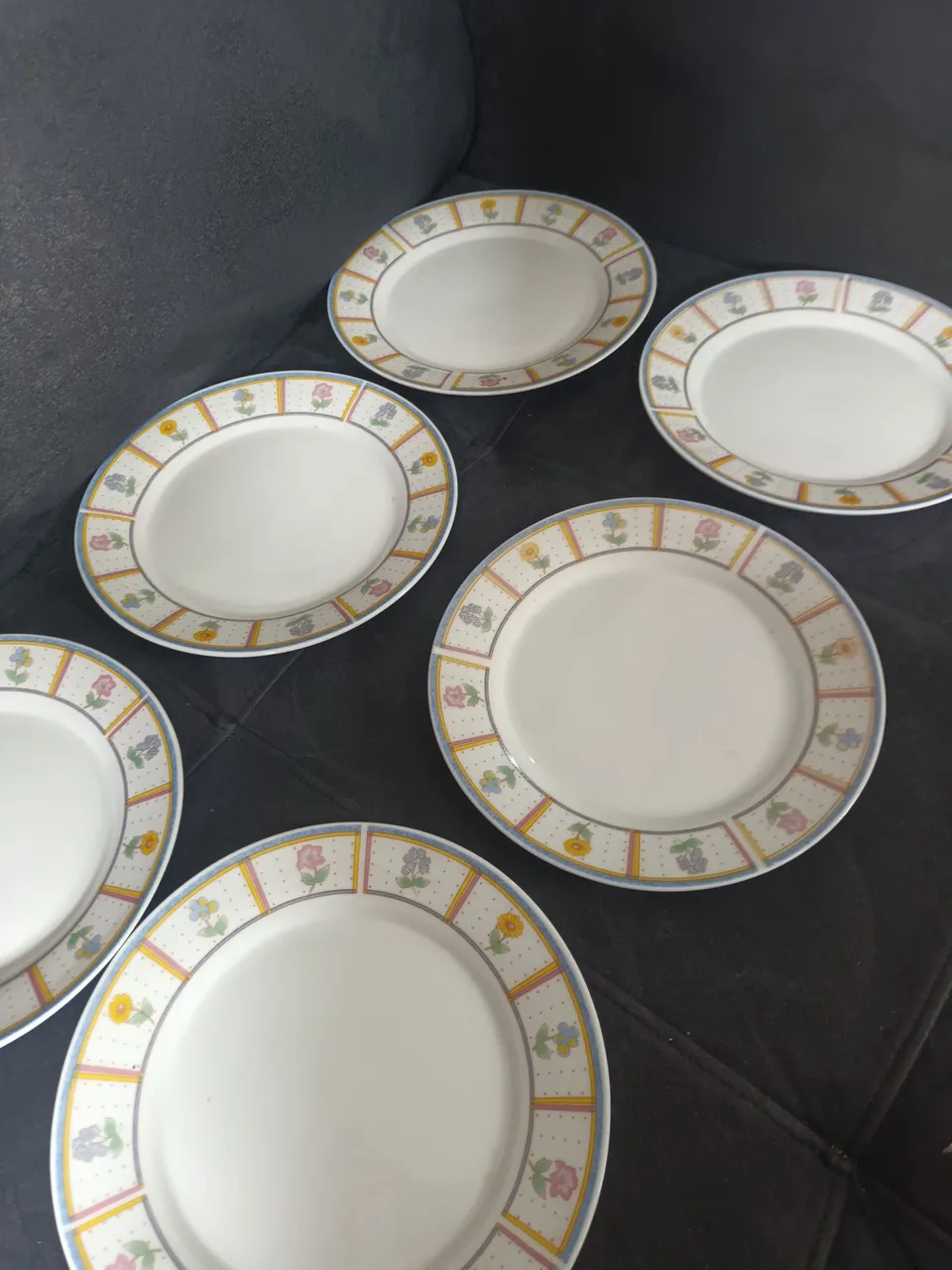 Jogo de 6 Pratos Rasos sobremesa Decorados - marca mont d' oro