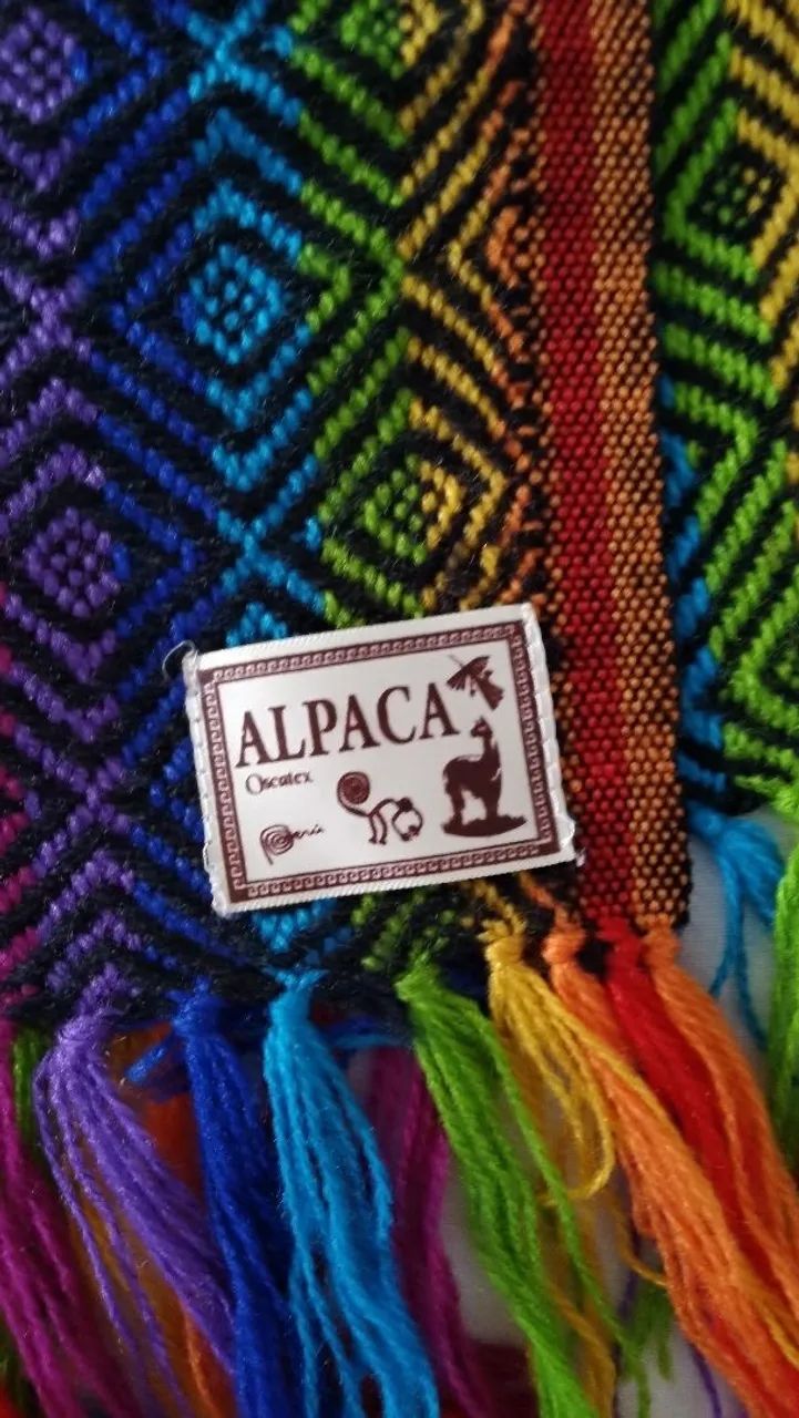 Cachecol Arco-íris Peruano Echarpe Xale Lã de Alpaca Original - Foto 4
