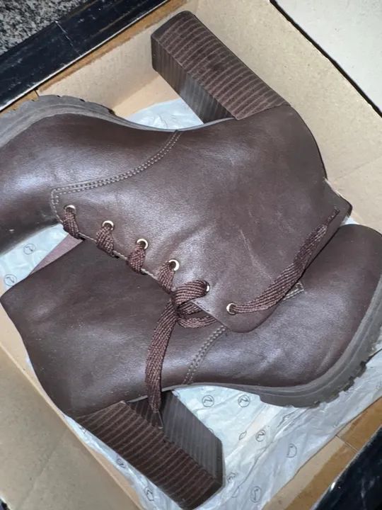 Coturno/Bota Sapatinho de Luxo Marrom - Foto 5