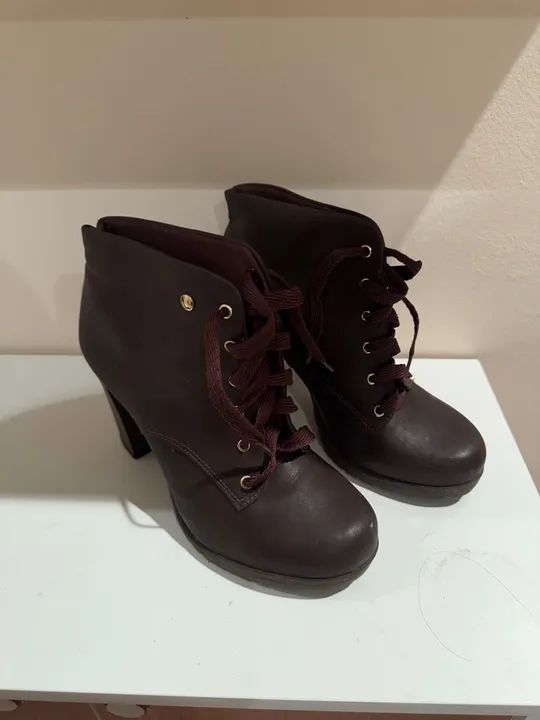 Coturno/Bota Sapatinho de Luxo Marrom - Foto 3