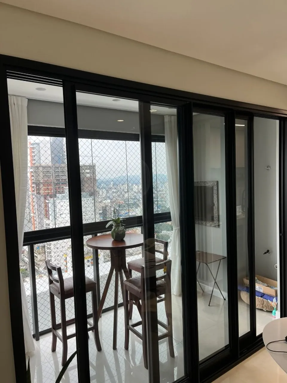 Porta de Correr 3 Folhas - Alumínio Preto