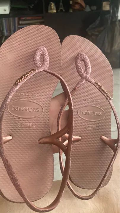 Sandália havaiana com glitter