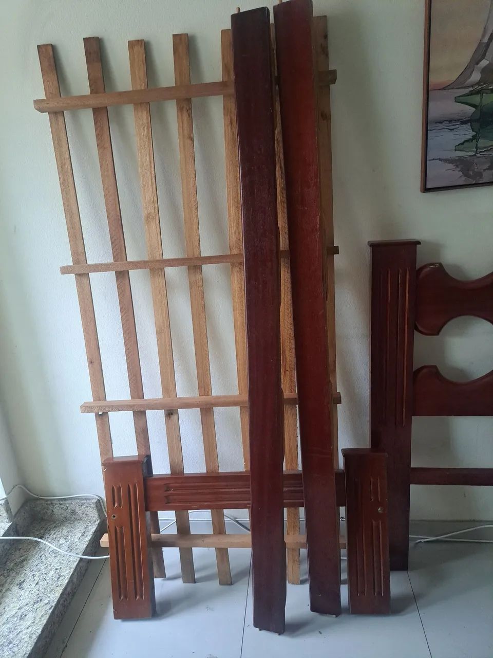 Cama de madeira maciça completa, móvel para a vida toda, - Foto 2