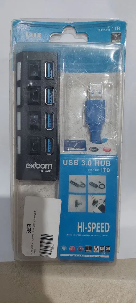 Hub USB 3.0 Exbom 4 Portas 1TB