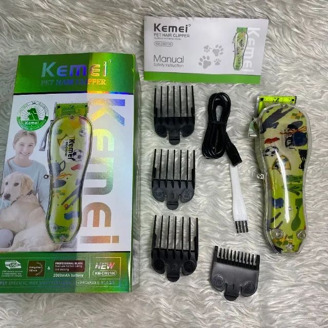 Máquina de Tosa Profissional Kemei KM-CW2100 Sem Fio - Edição Especial