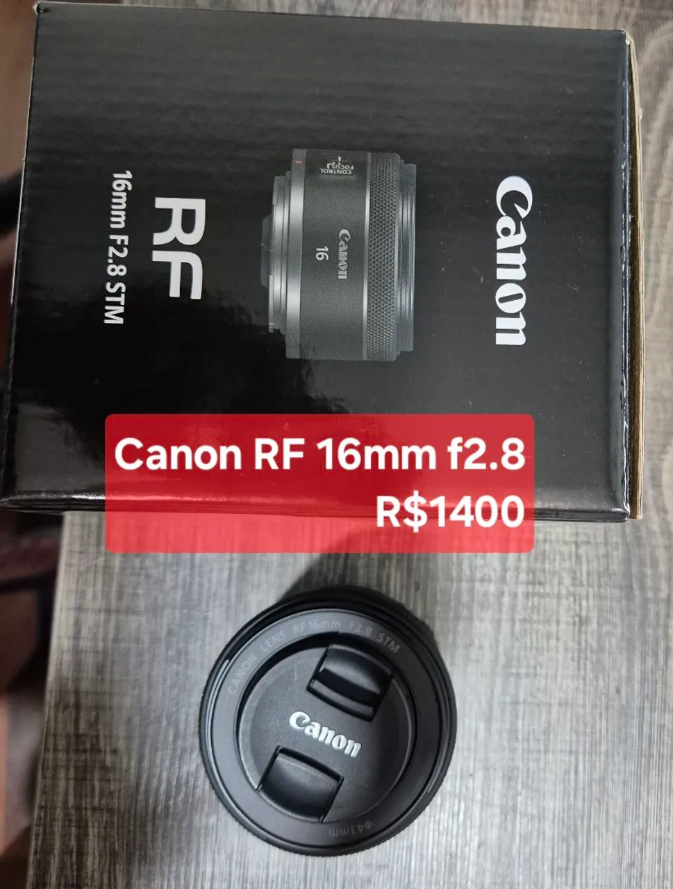 Lente Canon RF 16mm f/2.8 STM - Nova na Caixa
