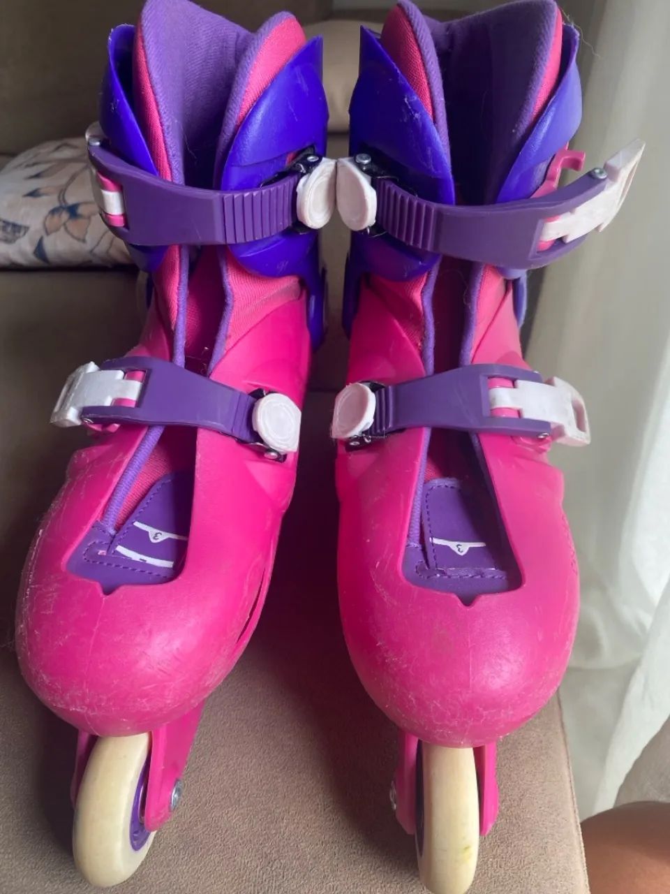 Patins Infantil Rosa com Rodinhas