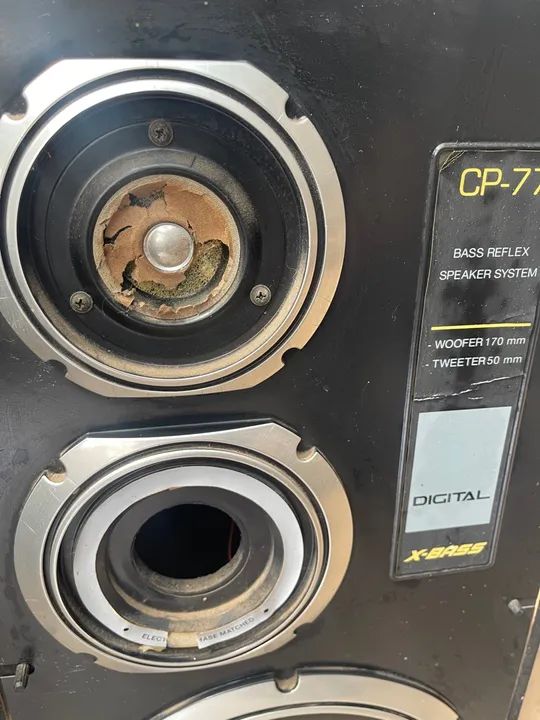 Caixa de Som CP-77 X-Bass sharp antiga auto falante - Foto 2