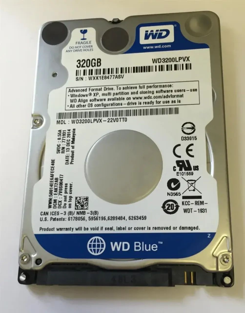 Hd para notebook WD 320gb 
