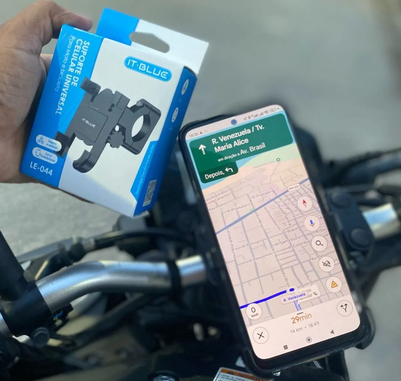 Suporte celular de moto (de metal) - entrega à domicílio em São Luís