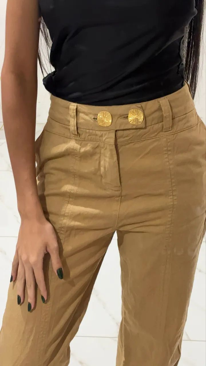 calça viber jeans bege 38 - Foto 2