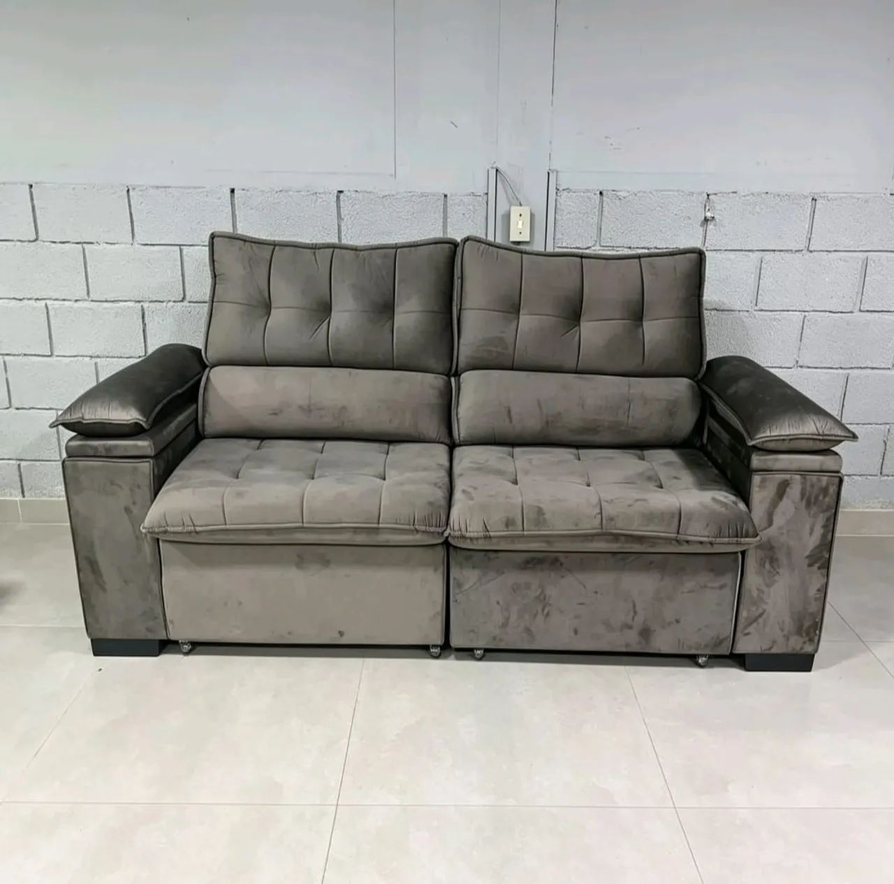 Sofá retrátil reclinável com porta copos, novos entregamos  - Foto 2