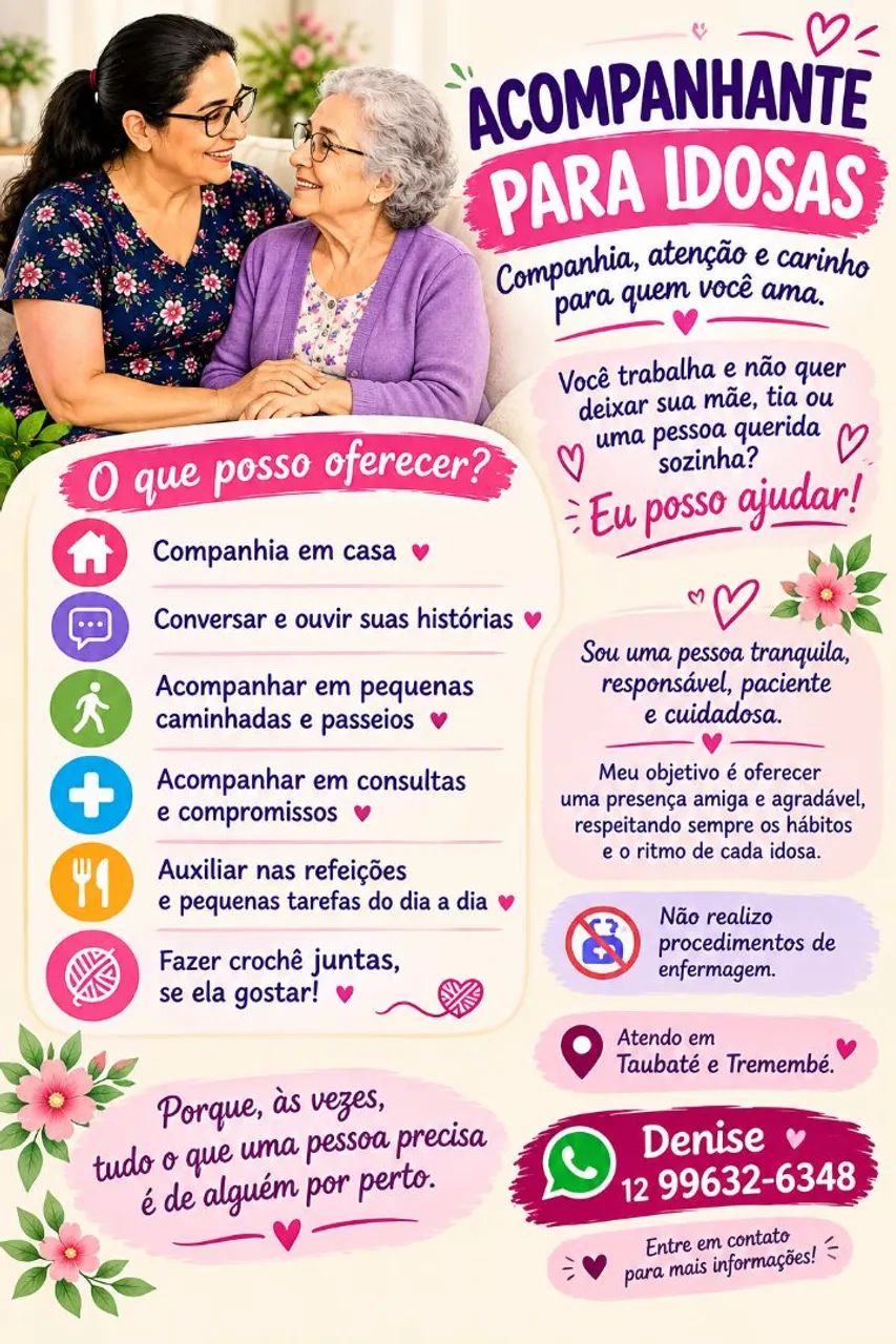 ACOMPANHANTE PARA IDOSAS 