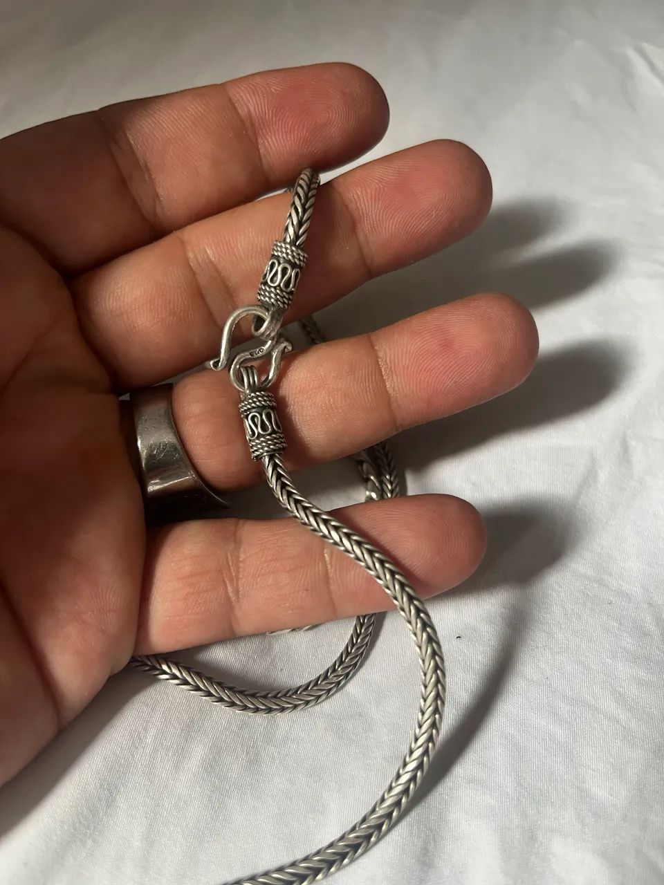 Cordão e pulseira prata  - Foto 2