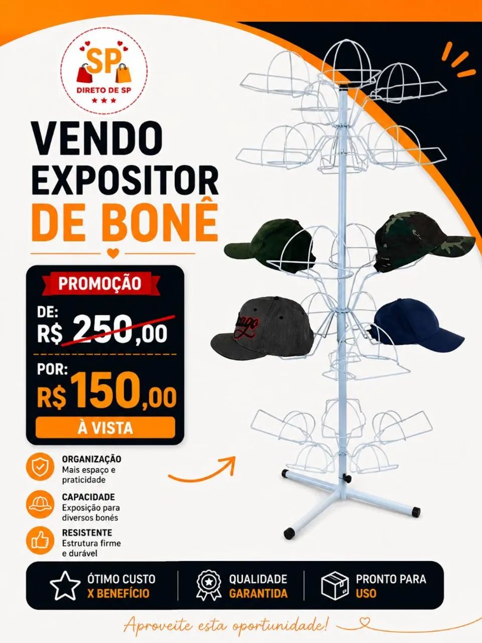Vendo Expositor de Boné