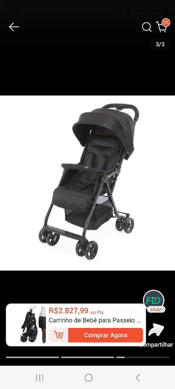 Carrinho de bebê Chicco ohlalà 3 jet black  - Foto 4