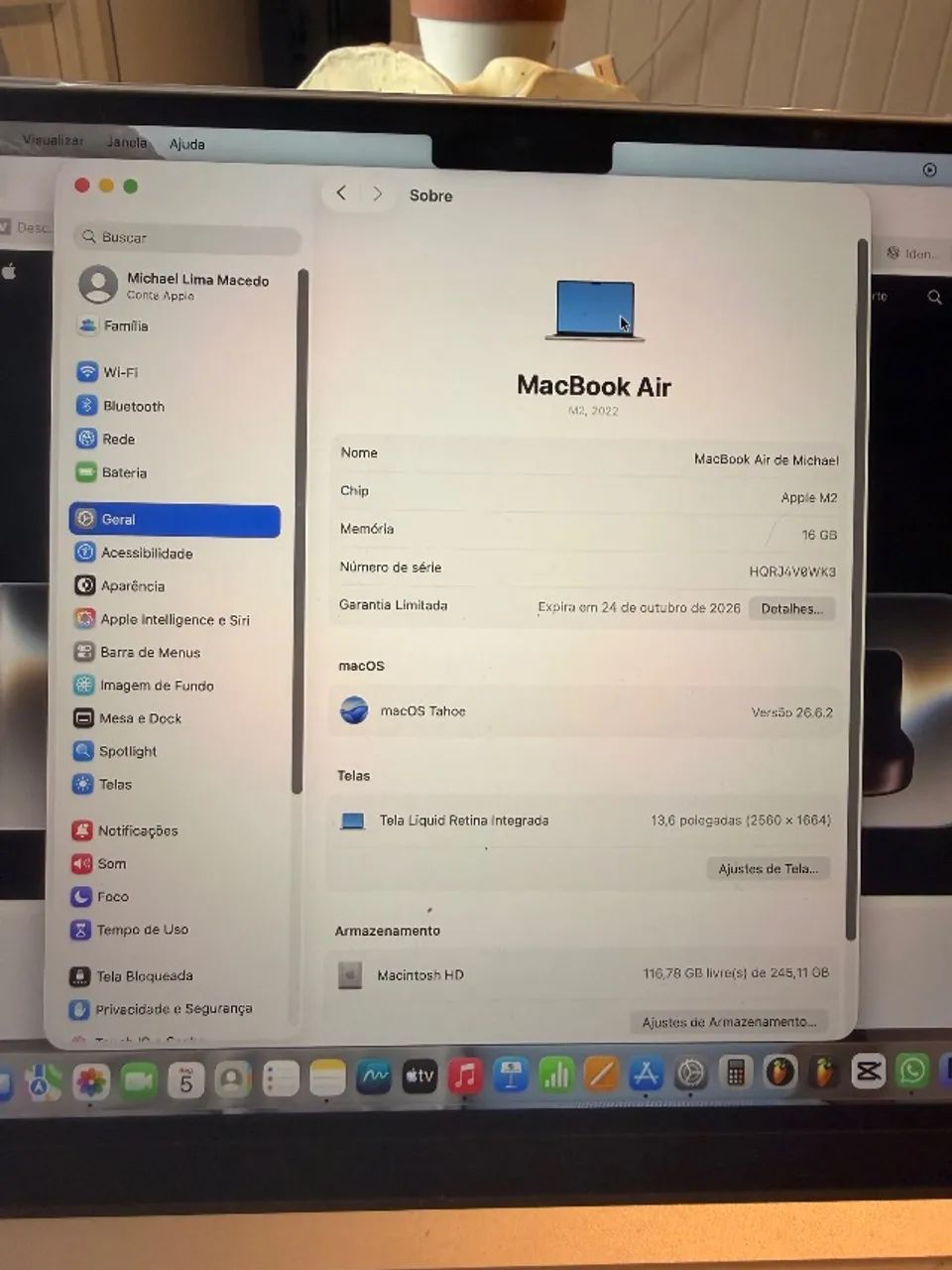 MacBook Air de 13,6 polegadas com chip M2 (2022) 16 GB 256 GB SSD - Foto 2
