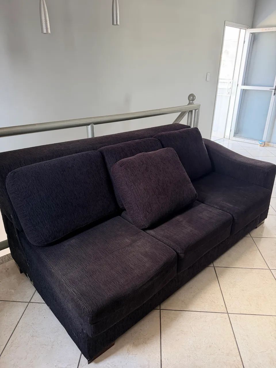 Sofa retratil 2 metros - preto - Foto 5