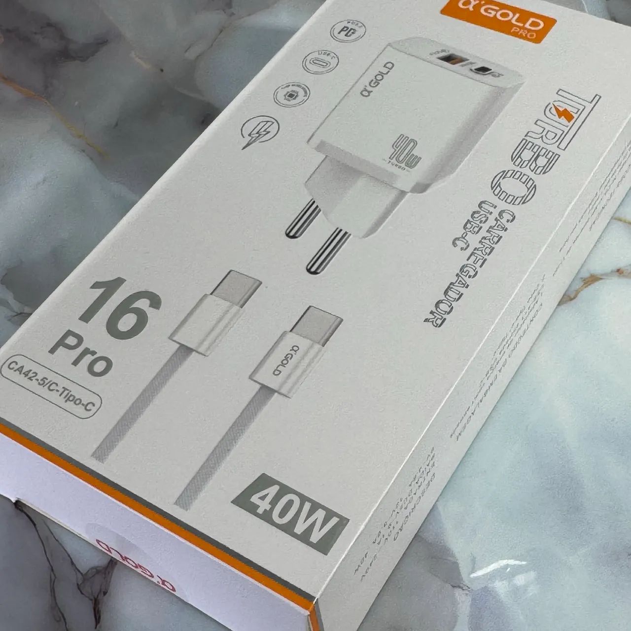 Kit Carregador turbo 40W para Android/iphone - Foto 2