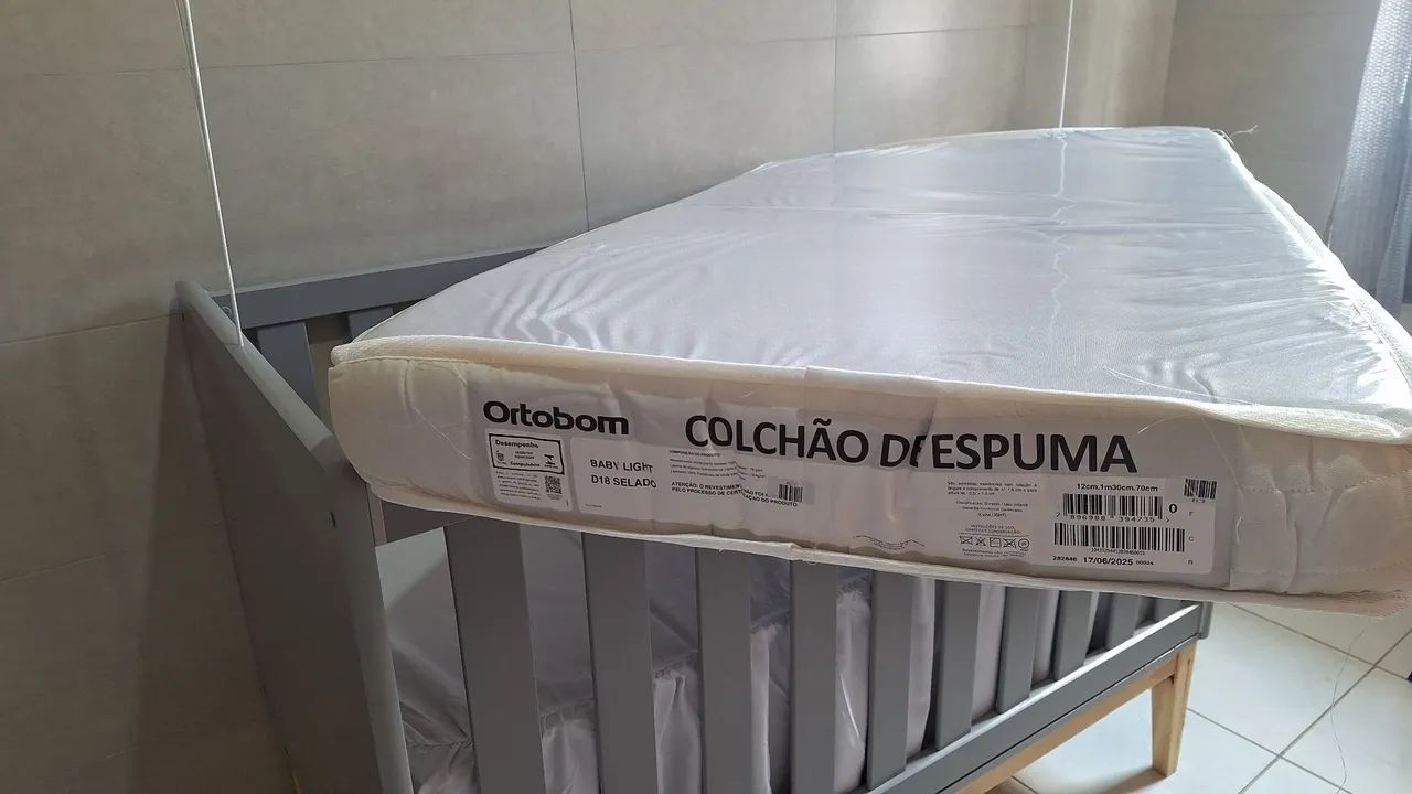 Berço Americano Cinza 2x1 (Mini Cama) - Foto 4