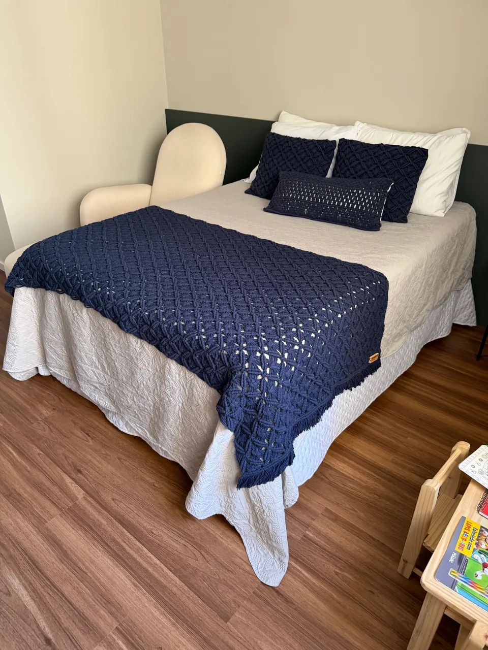 Double Bed Box + Castor Premium Spring Mattress – Very Lightly Used!