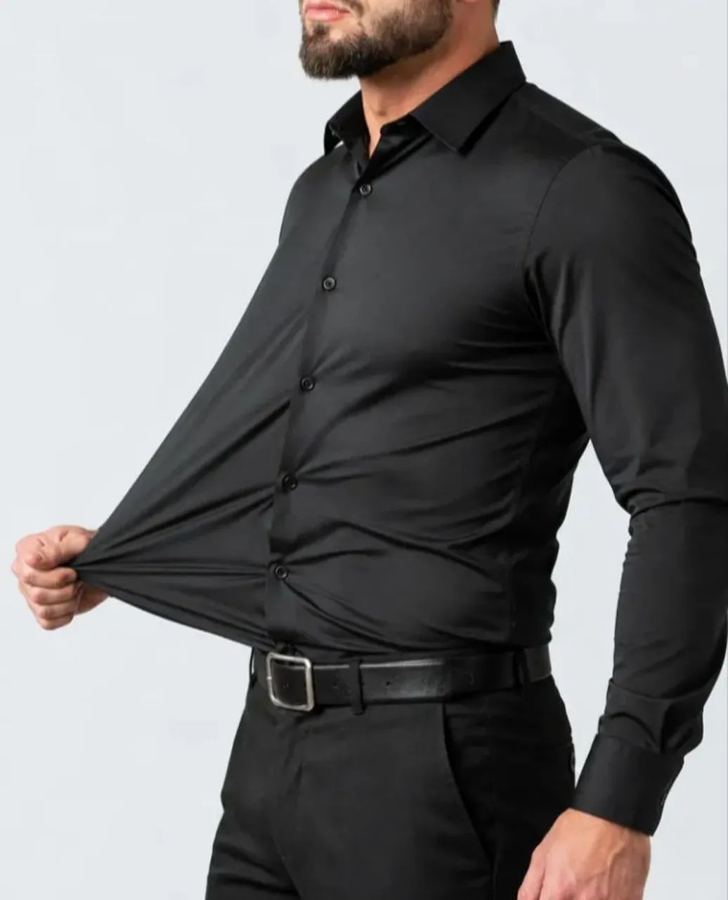 Camisa Social Masculina Slim com Elastano Premium Stretch  - Foto 3