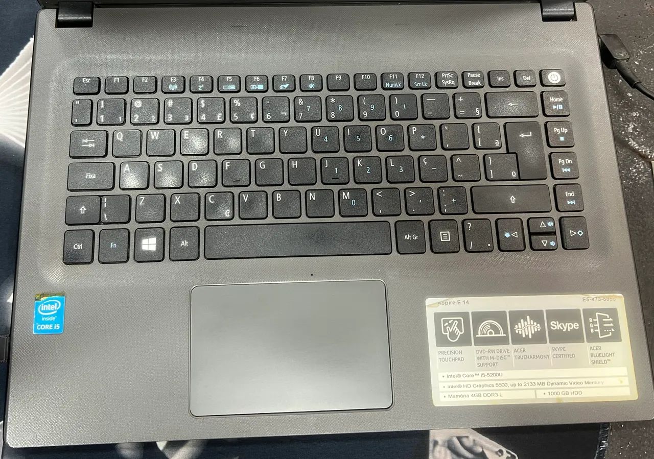 Notebook Acer Aspire E 14, com processador i5 de 5ª geração, 8 GB de RAM e SSD de 128 GB - Foto 5