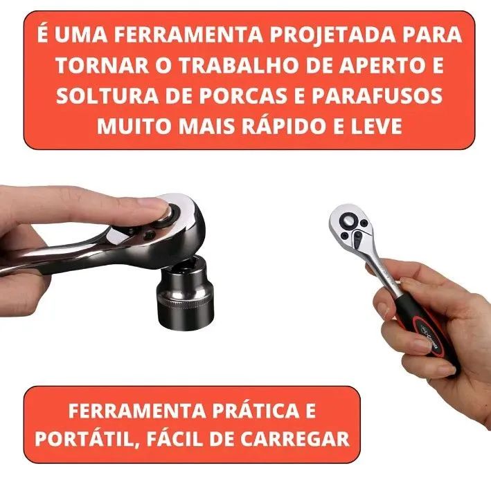 Kit 46 chave catraca jogo de soquetes  - Foto 3