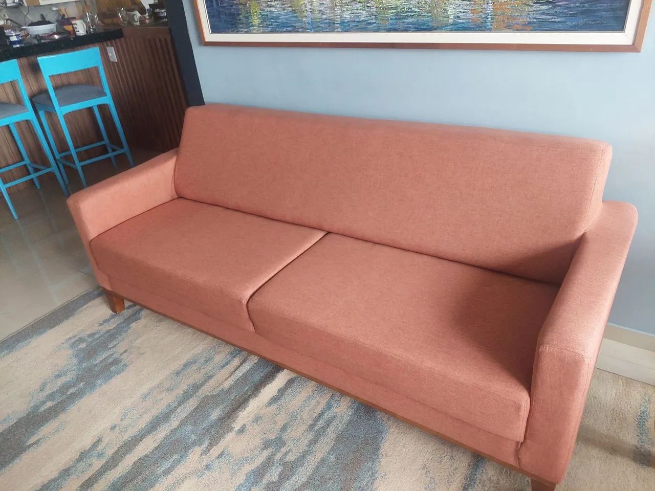 Sofa 3 lugares em linho pouco tempo de comprado   - Foto 5