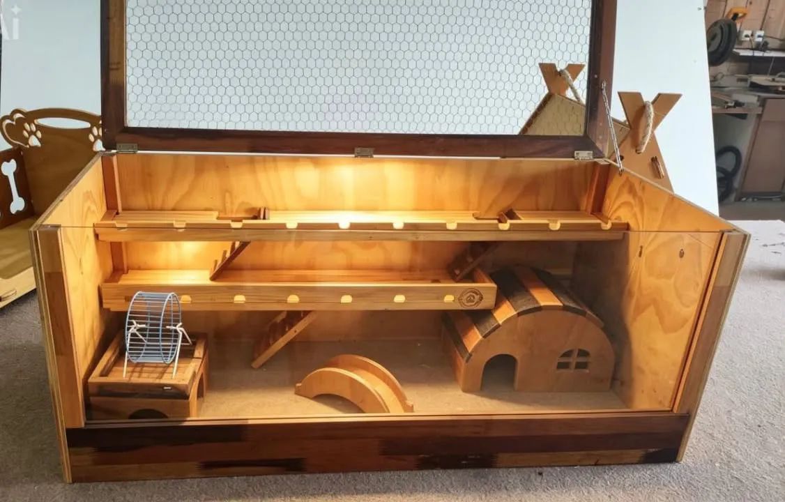 Casinha de cachorro gato hamster - artesanal madeira Casa Comandolli - Foto 6