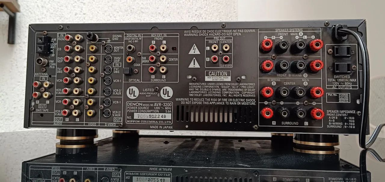 Denon AVR-3200<br>Receptor AV Surround (1998)<br>Vintage com phono