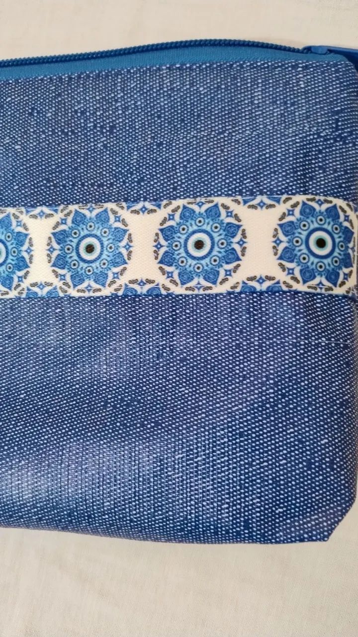 Necessaire impermeável - cor jeans - Foto 4