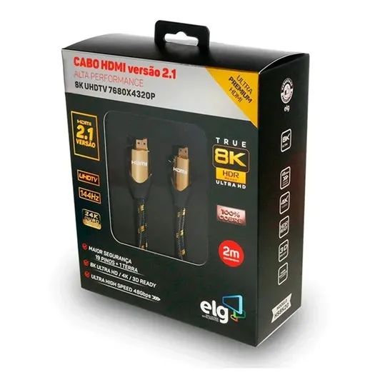 Cabo HDMI 2.1v Áudio e Vídeo UHDTV 8K Elg HS8K20 2 Metros - Foto 6