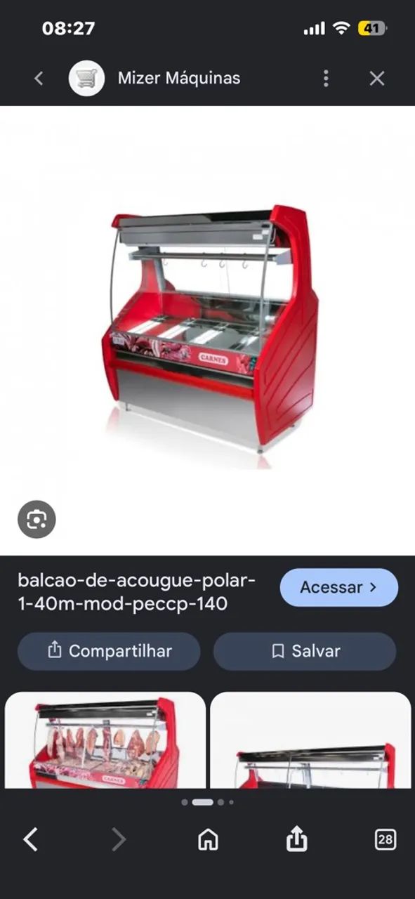 Balcão de carnes usado 