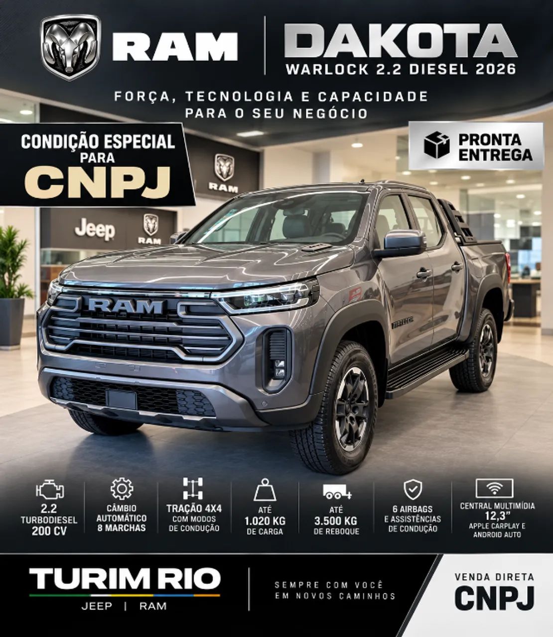 Ram Dakota DAKOTA WARLOCK 2.2 TB CD 4x4 Aut. 2026