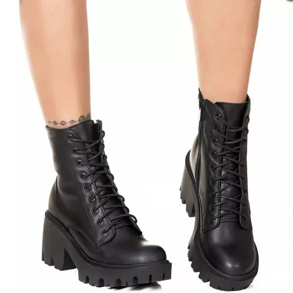 Bota Plataforma Emma Preto (Sem uso). - Foto 5
