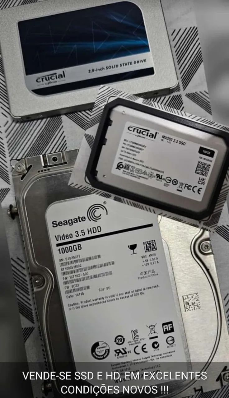 VENDE-SE SSD E HD