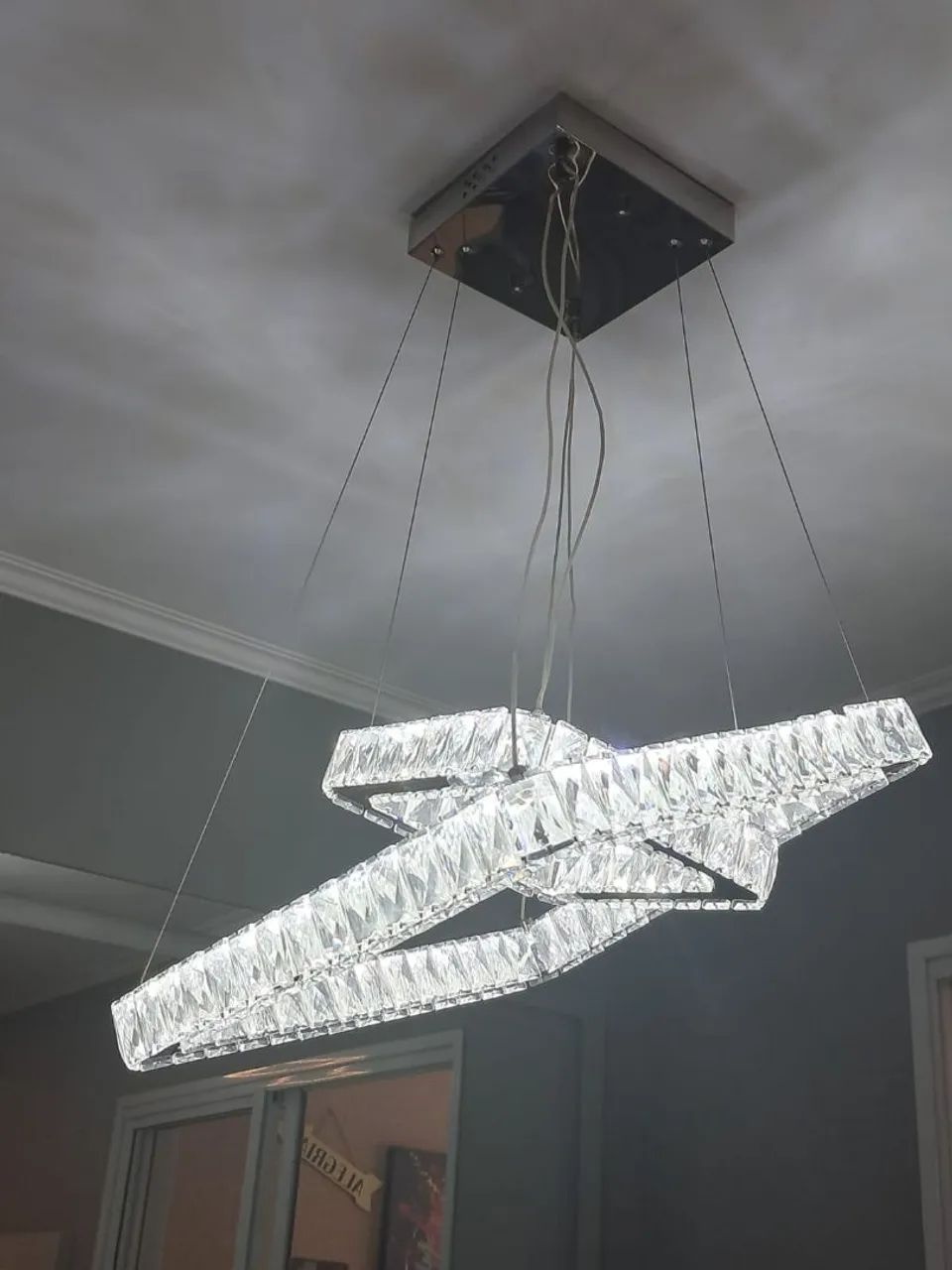 Luminária,  lustre tokyo led, quadrado , 2 luzes  - Foto 6