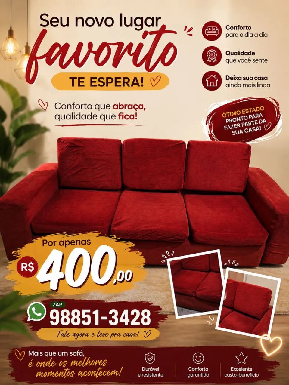 Sofá bem conservado  - Foto 2