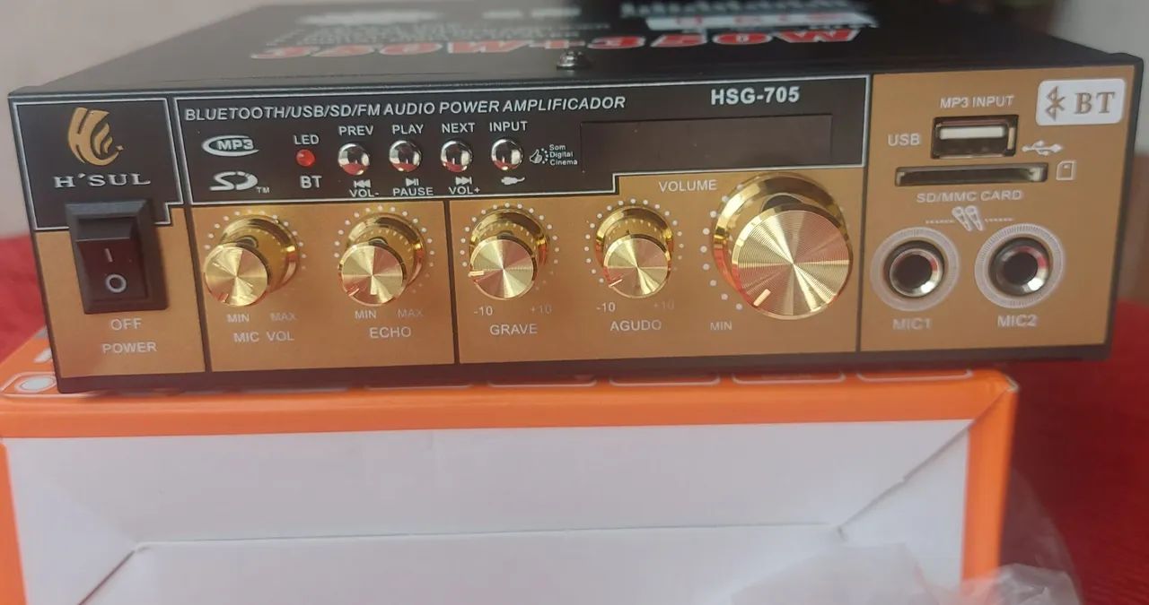 Amplificador de áudio com Bluetooth USB FM  - Foto 3