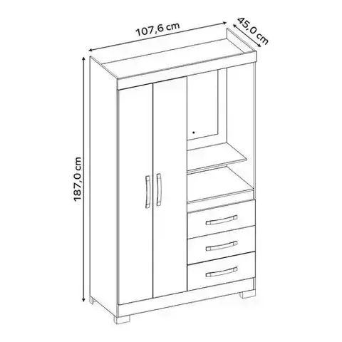 Guarda Roupa Para Solteiro Branco - Branco Rosa Cor Flex Modelo Capelinha NT 6020 - Foto 5