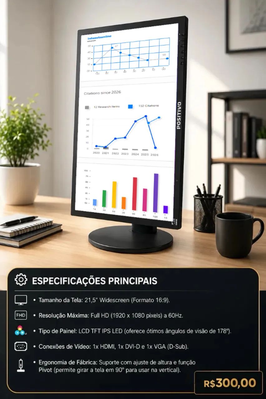 Monitor Led IPS 22" - HDMI