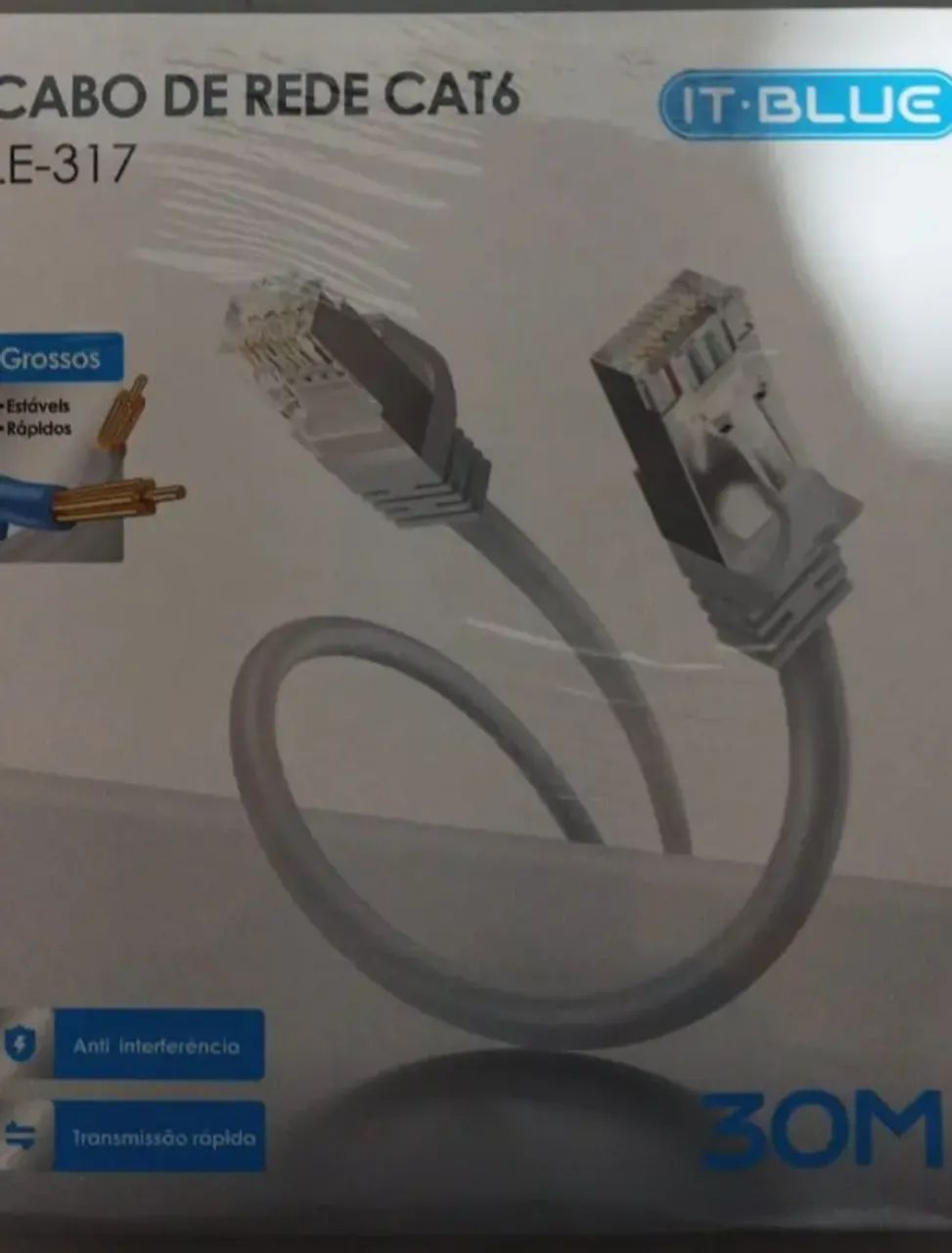 Cabo de rede pronto cat6 30mts climpado (alta velocidade)